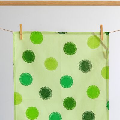 Tea Towel Greenish with Ovals