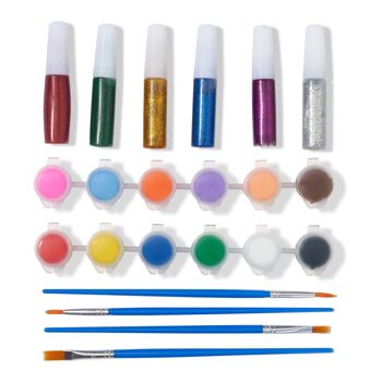 Peignez votre propre kit de peinture de licorne avec des paillettes colorées créatives, des autocollants 3
