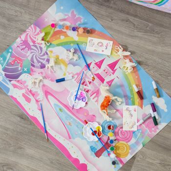 Peignez votre propre kit de peinture de licorne avec des paillettes colorées créatives, des autocollants 4