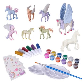 Peignez votre propre kit de peinture de licorne avec des paillettes colorées créatives, des autocollants 6