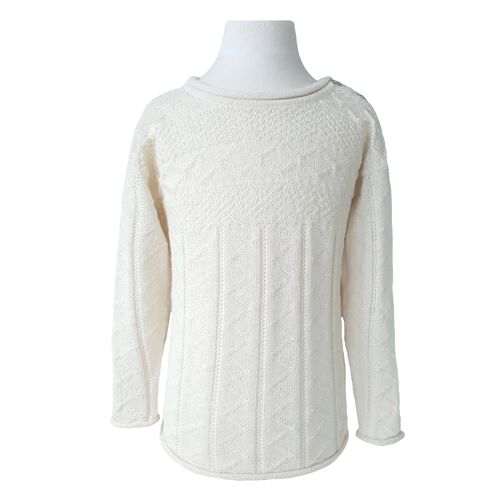 EDEN NATURAL - Off-white trøje i baby alpaca m. silke 9-12 mnd