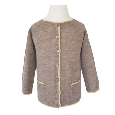 CLARA CHOCO- Gilet Brun i 100% baby alpaga 1