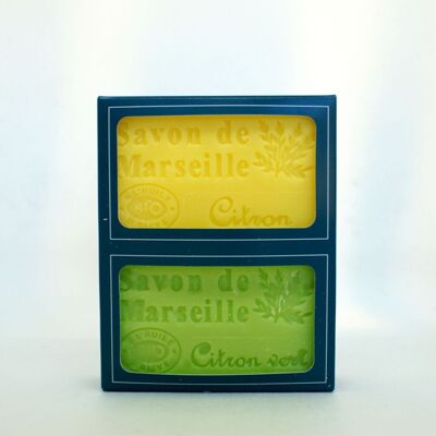 Coffret savon de marseille à l'huile d'olive bio parfum citron / citron vert