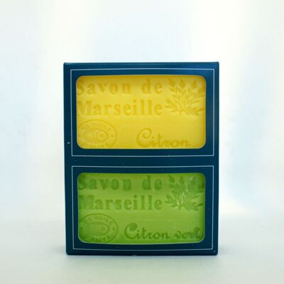 MARSEILLE SOAP BOX WITH ORGANIC OLIVE OIL LEMON / LIME SCENT