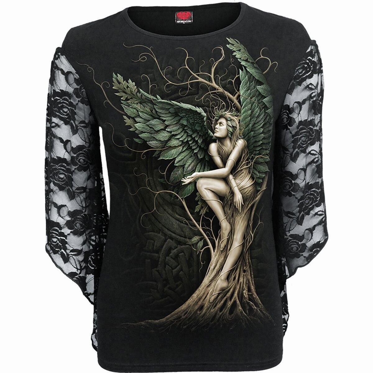 WOODLAND QUEEN - Top con maniche in pizzo rosa