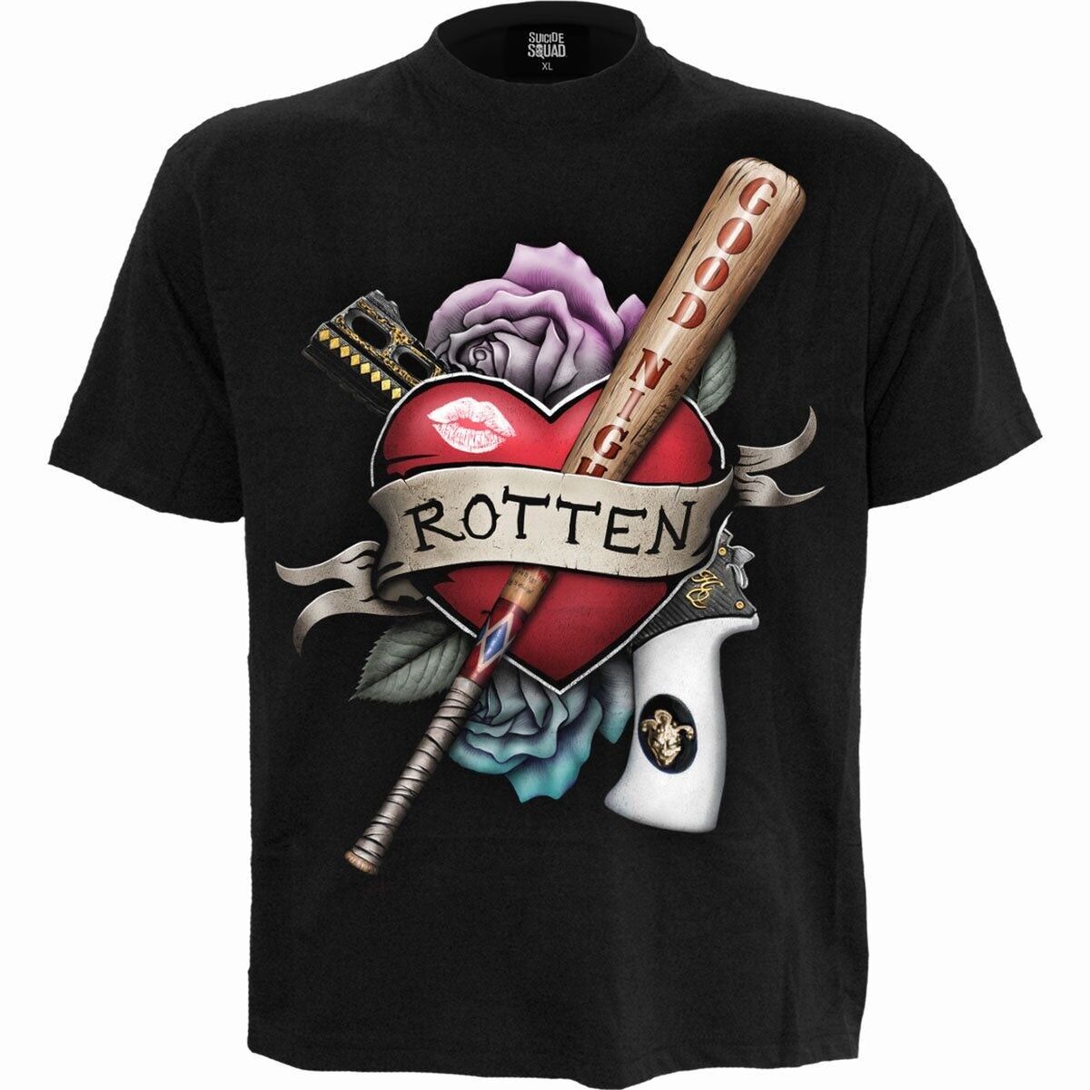 HARLEY QUINN - ROTTEN - T-shirt con stampa frontale nera