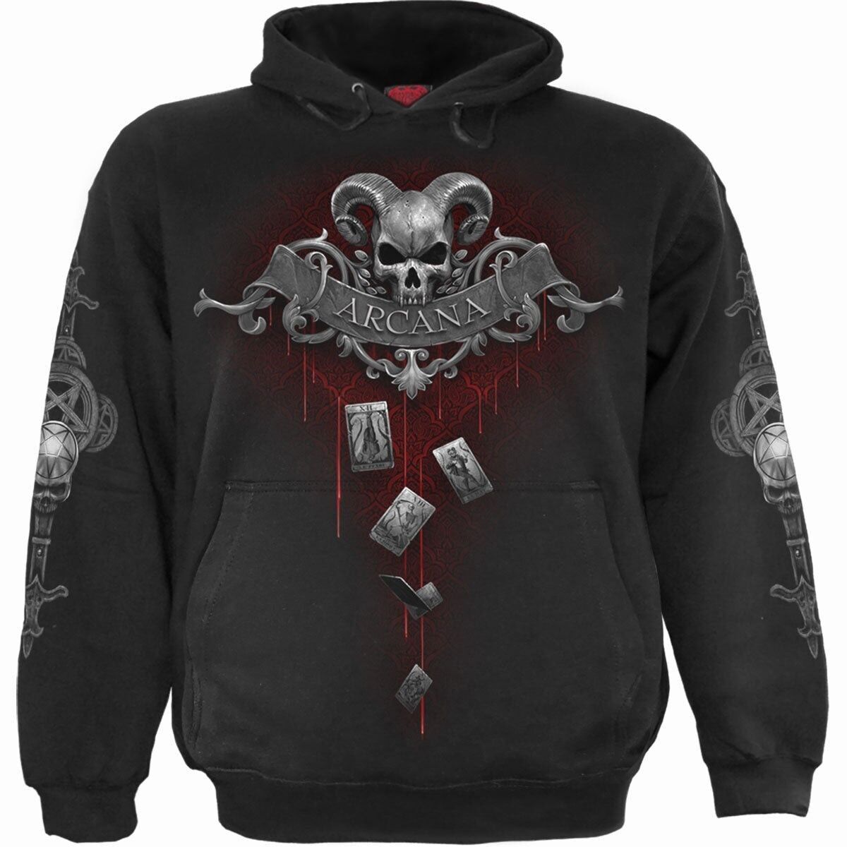 DEATH TAROT - Felpa con cappuccio nera