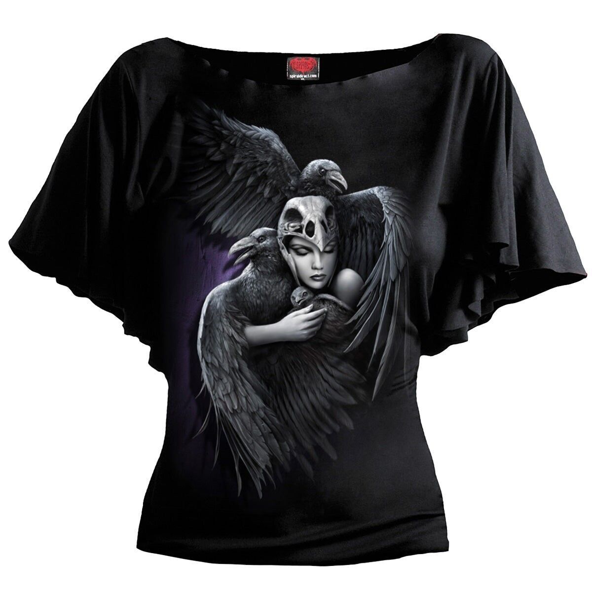GUARDIAN ANGELS - Top con maniche a pipistrello con scollo a barchetta Nero