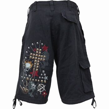 GOTH METAL - Short Cargo Vintage Noir 3