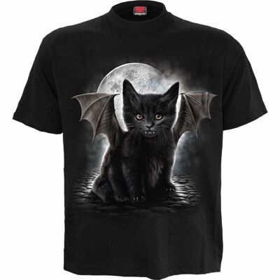 BAT CAT - Front Print T-Shirt Black