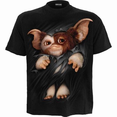 GREMLINS - GIZMO - T-Shirt Stampa Frontale Nera
