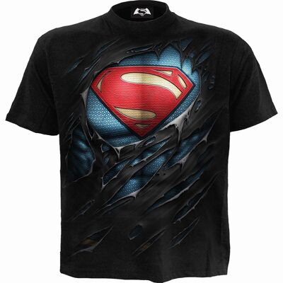 SUPERMAN - DÉCHIRÉ - T-Shirt Noir