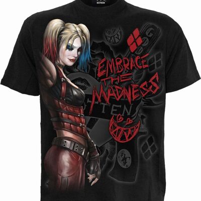 HARLEY QUINN - EMBRACE MADNESS - T-shirt con stampa frontale nera