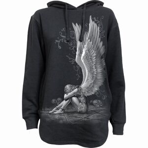 ENSLAVED ANGEL - Sweat à capuche oversize à ourlet plongeant pour femme