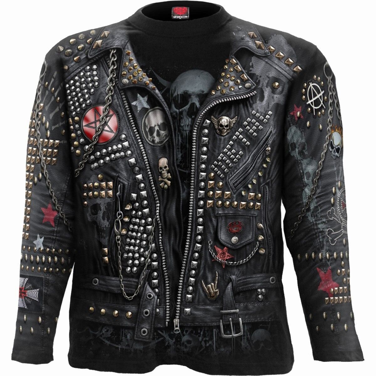 GOTH METAL - Maglietta a maniche lunghe Allover Nera