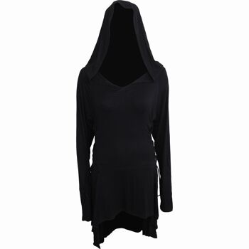 ÉLÉGANCE GOTHIQUE - Robe à capuche gothique Black Widow 2