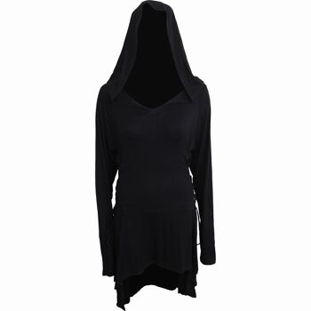 ÉLÉGANCE GOTHIQUE - Robe à capuche gothique Black Widow 5