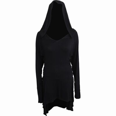 ÉLÉGANCE GOTHIQUE - Robe à capuche gothique Black Widow
