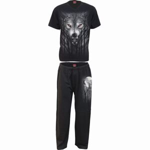 FOREST WOLF - Ensemble de pyjama gothique 4 pièces pour homme