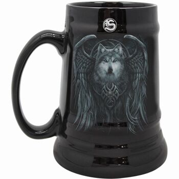 WOLF SPIRIT - Steins - Chope à bière en céramique - Coffret cadeau 4