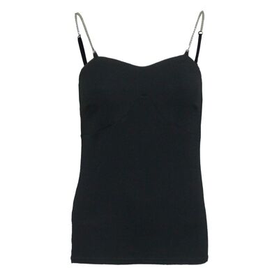 GOTHIC ROCK - Adjustable Chain Camisole Top Black