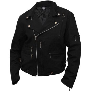 METAL STREETWEAR - Blouson Biker Doublé Noir 8