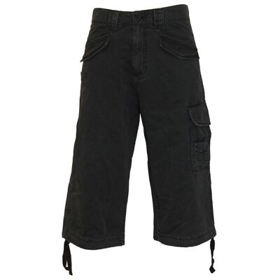 METAL STREETWEAR - Vintage Cargo Shorts 3/4 lang Schwarz