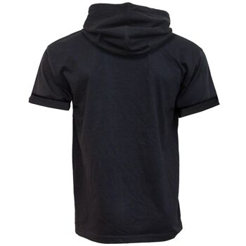 URBAN FASHION - T-shirt à capuche en coton fin Noir 3