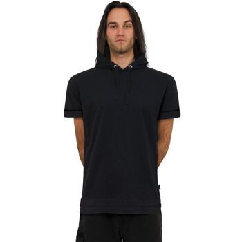 URBAN FASHION - T-shirt à capuche en coton fin Noir 4