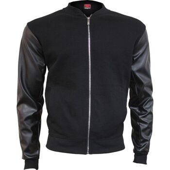 URBAN FASHION - Blouson aviateur avec manches en cuir PU 2