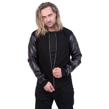 URBAN FASHION - Blouson aviateur avec manches en cuir PU 4