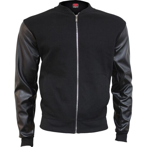 URBAN FASHION - Bomber Jacket With Pu Leather Sleeves