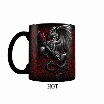 DRAGON ROSE - Tasse à café en céramique à changement de chaleur - Coffret cadeau 4