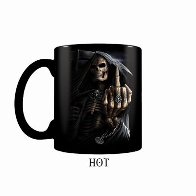 BONE FINGER - Taza de café de cerámica con cambio de calor - En caja de regalo