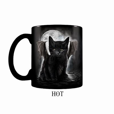 BAT CAT - Taza de café de cerámica con cambio de calor - En caja de regalo