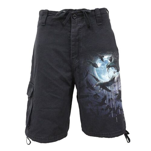 CROW MOON - Vintage Cargo Shorts Black