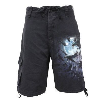 CROW MOON - Vintage Cargo-Shorts Schwarz