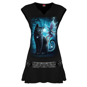 CAT AND FAIRY - Mini Robe Taille Cloutée Noir 4