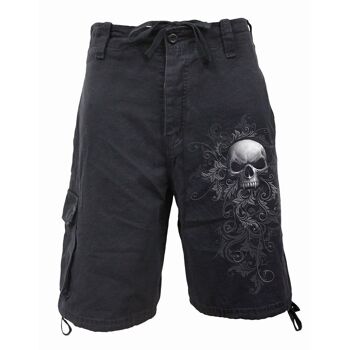 SKULL SCROLL - Short Cargo Vintage Noir 2