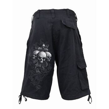 SKULL SCROLL - Short Cargo Vintage Noir 5