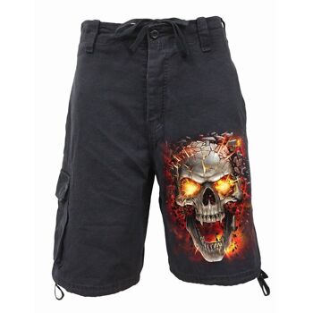 SKULL BLAST - Short Cargo Vintage Noir 2