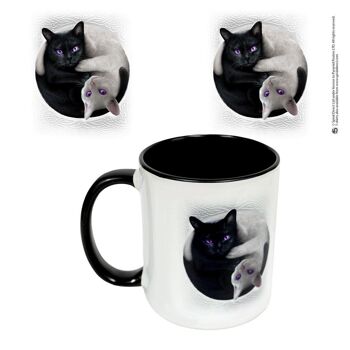 CHATS YIN YANG - Mug en céramique 0,3 L - Coffret cadeau 4