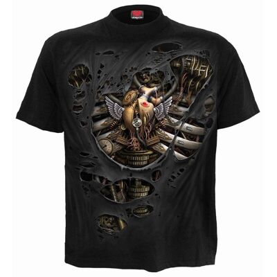 STEAM PUNK RIPPED - T-Shirt Schwarz