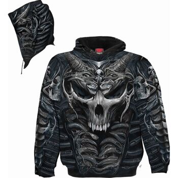 SKULL ARMOR - Sweat à capuche intégral Noir 8