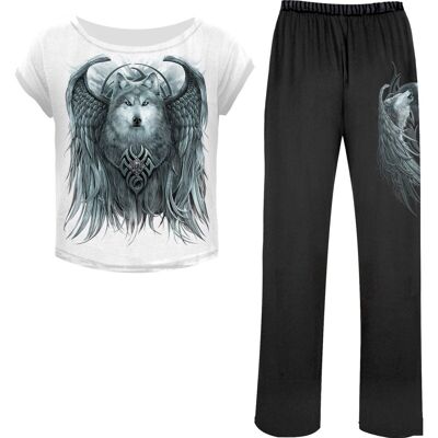 WOLF SPIRIT - 4-teiliges Gothic-Pyjama-Set