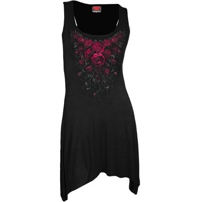 BLOOD ROSE - Vestido estilo camisola con parte inferior gótica negro