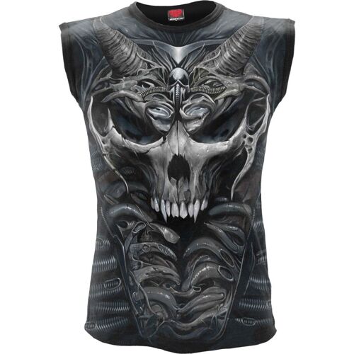 SKULL ARMOUR - Allover Sleeveless T-Shirt Black