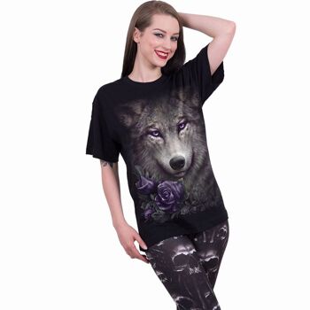 WOLF ROSES - T-Shirt Imprimé Devant Noir 3