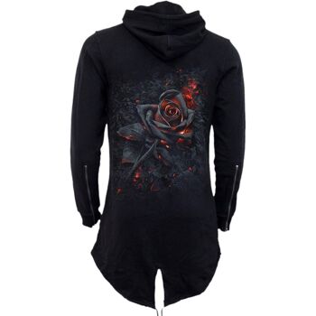 BURNT ROSE - Sweat à capuche zippé queue de poisson pour femme - Manches zippées 3