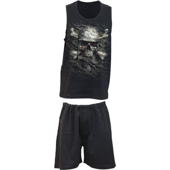 CAMO-SKULL - Ensemble de pyjama gothique 4 pièces pour homme 6